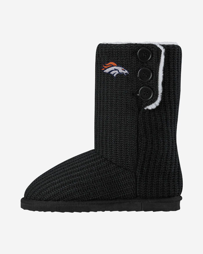 Denver Broncos Knit High End Button Boot Slipper FOCO S - FOCO.com
