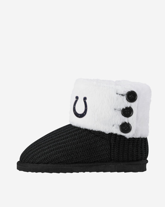 Indianapolis Colts Womens Knit High End Button Boot Slipper FOCO - FOCO.com