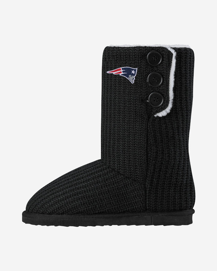New England Patriots Knit High End Button Boot Slipper FOCO L - FOCO.com