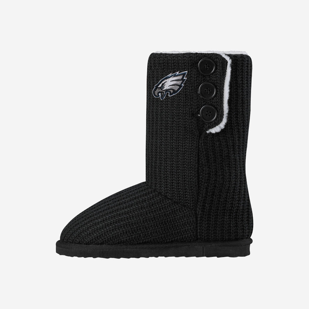 Philadelphia Eagles Knit High End Button Boot Slipper FOCO S - FOCO.com