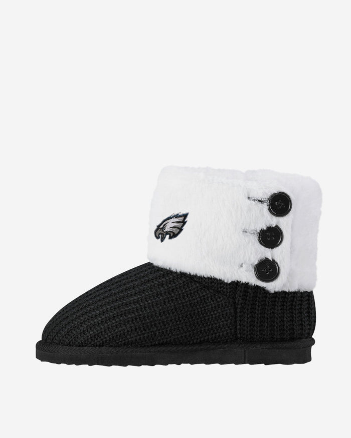 Philadelphia Eagles Knit High End Button Boot Slipper FOCO - FOCO.com