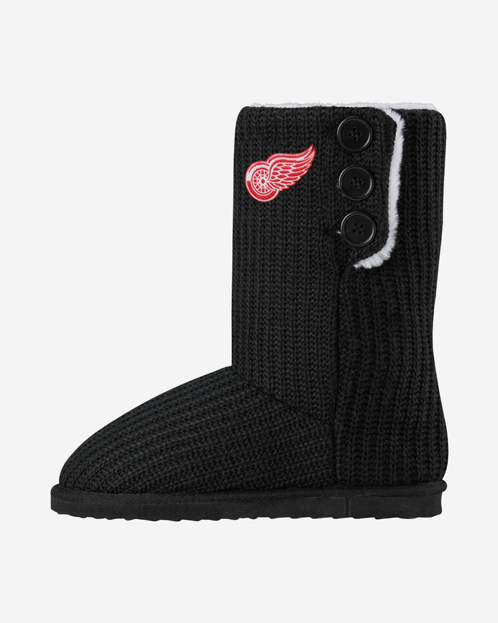 Detroit Red Wings Knit High End Button Boot Slipper FOCO L - FOCO.com