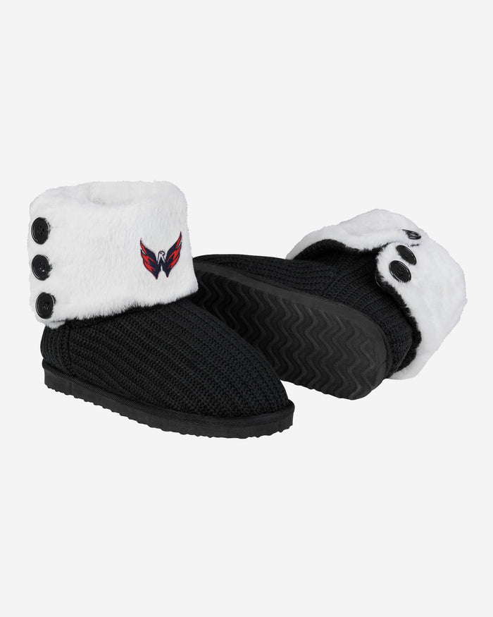 Washington Capitals Knit High End Button Boot Slipper FOCO - FOCO.com