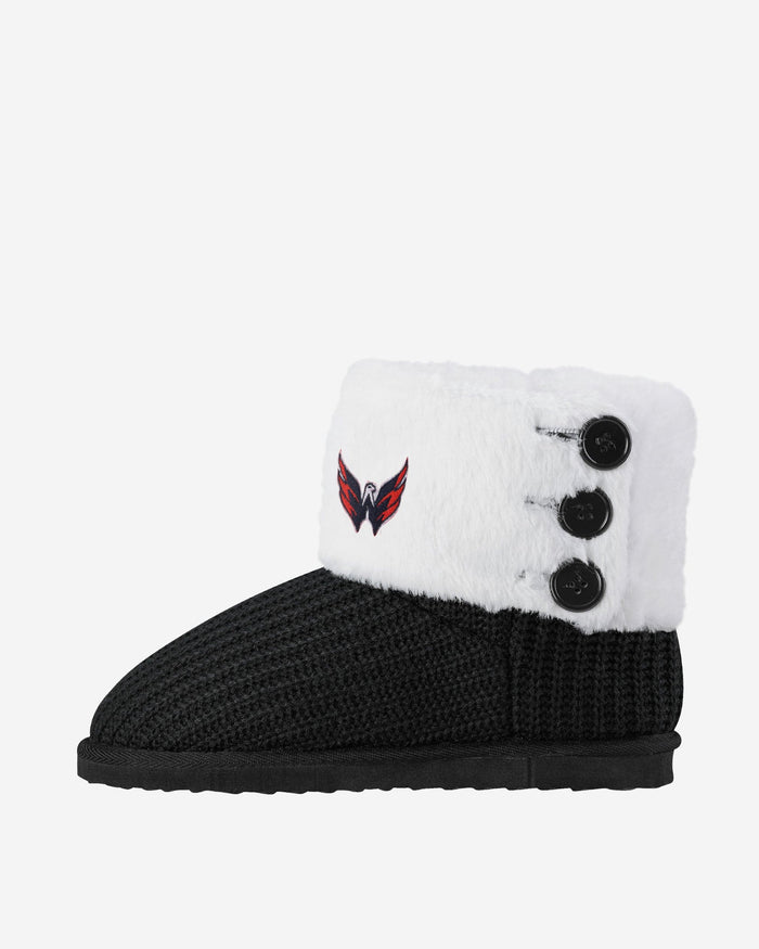 Washington Capitals Knit High End Button Boot Slipper FOCO - FOCO.com