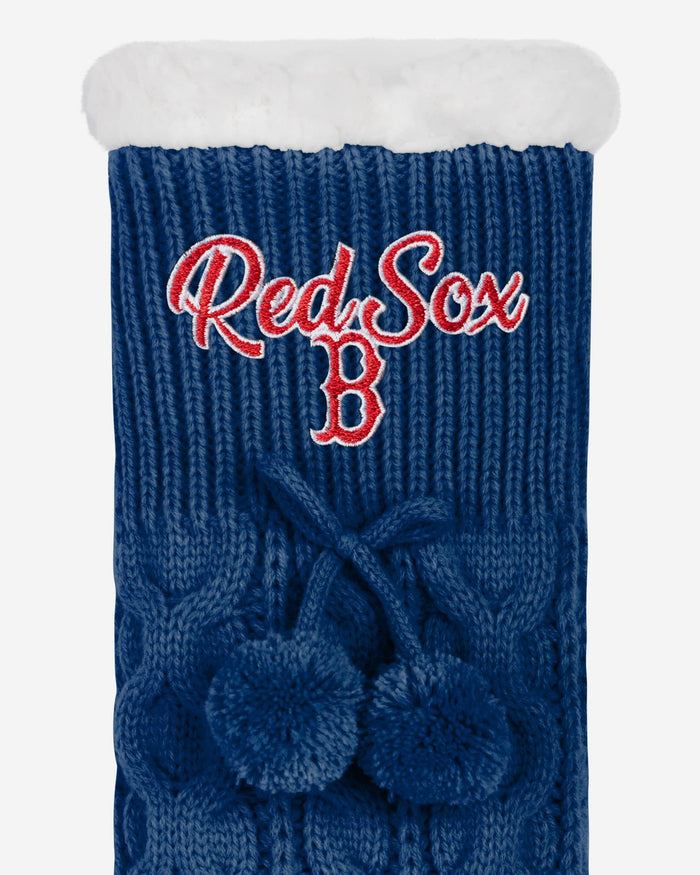 Boston Red Sox Womens Cable Knit Footy Slipper Socks FOCO - FOCO.com