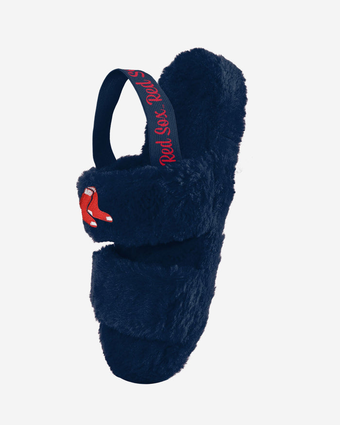 Boston Red Sox Womens Heel Strap Wordmark Fur Slide FOCO - FOCO.com
