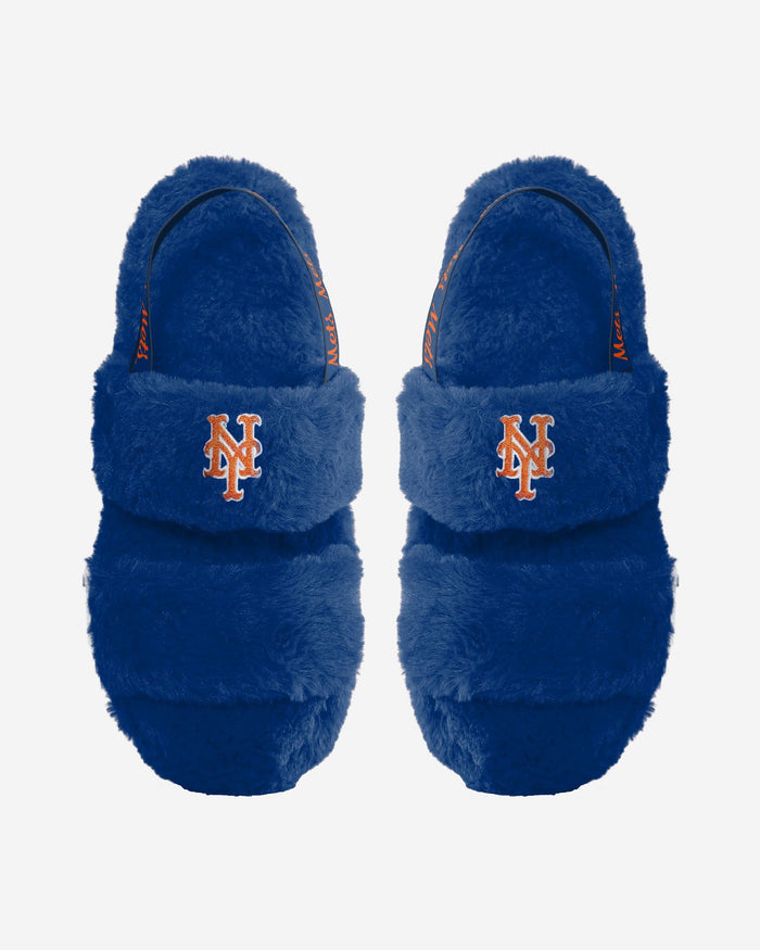 New York Mets Womens Heel Strap Wordmark Fur Slide FOCO S - FOCO.com