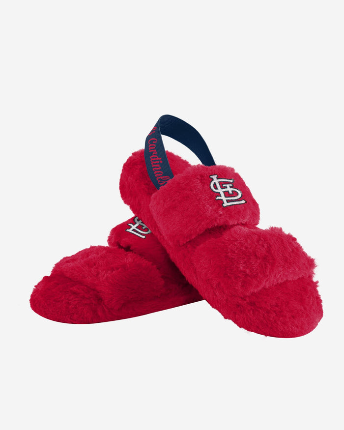 St Louis Cardinals Womens Heel Strap Wordmark Fur Slide FOCO - FOCO.com
