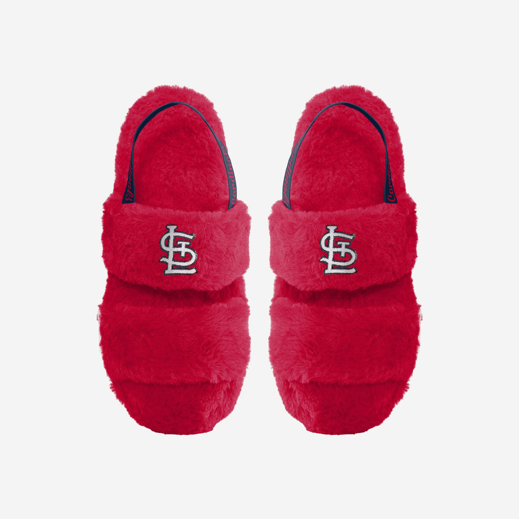 St Louis Cardinals Womens Heel Strap Wordmark Fur Slide FOCO S - FOCO.com