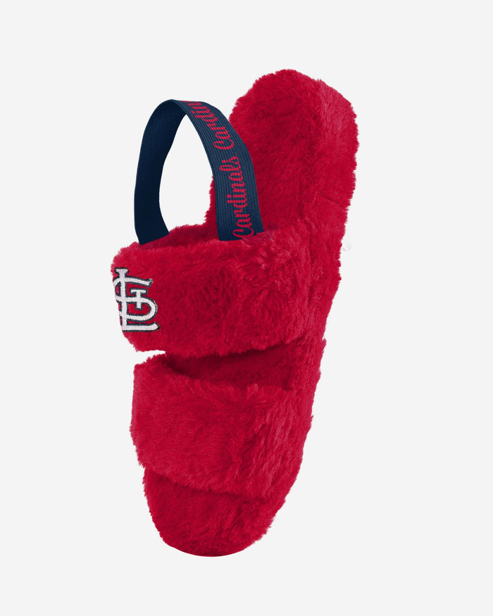 St Louis Cardinals Womens Heel Strap Wordmark Fur Slide FOCO - FOCO.com