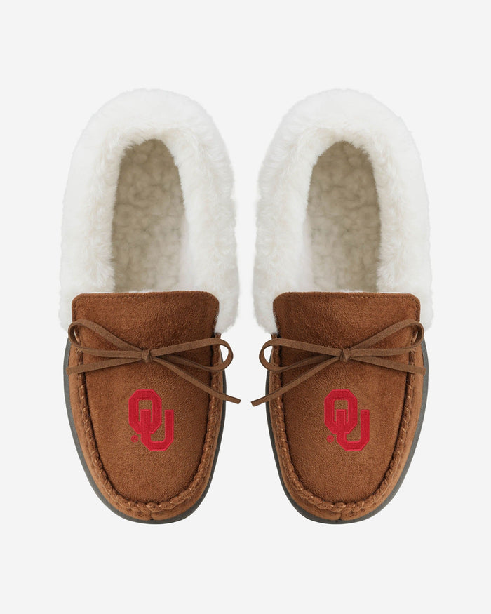 Oklahoma Sooners Womens Tan Moccasin Slipper FOCO - FOCO.com