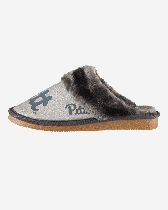 Pittsburgh Panthers Womens Glitter Open Fur Moccasin Slipper FOCO S - FOCO.com