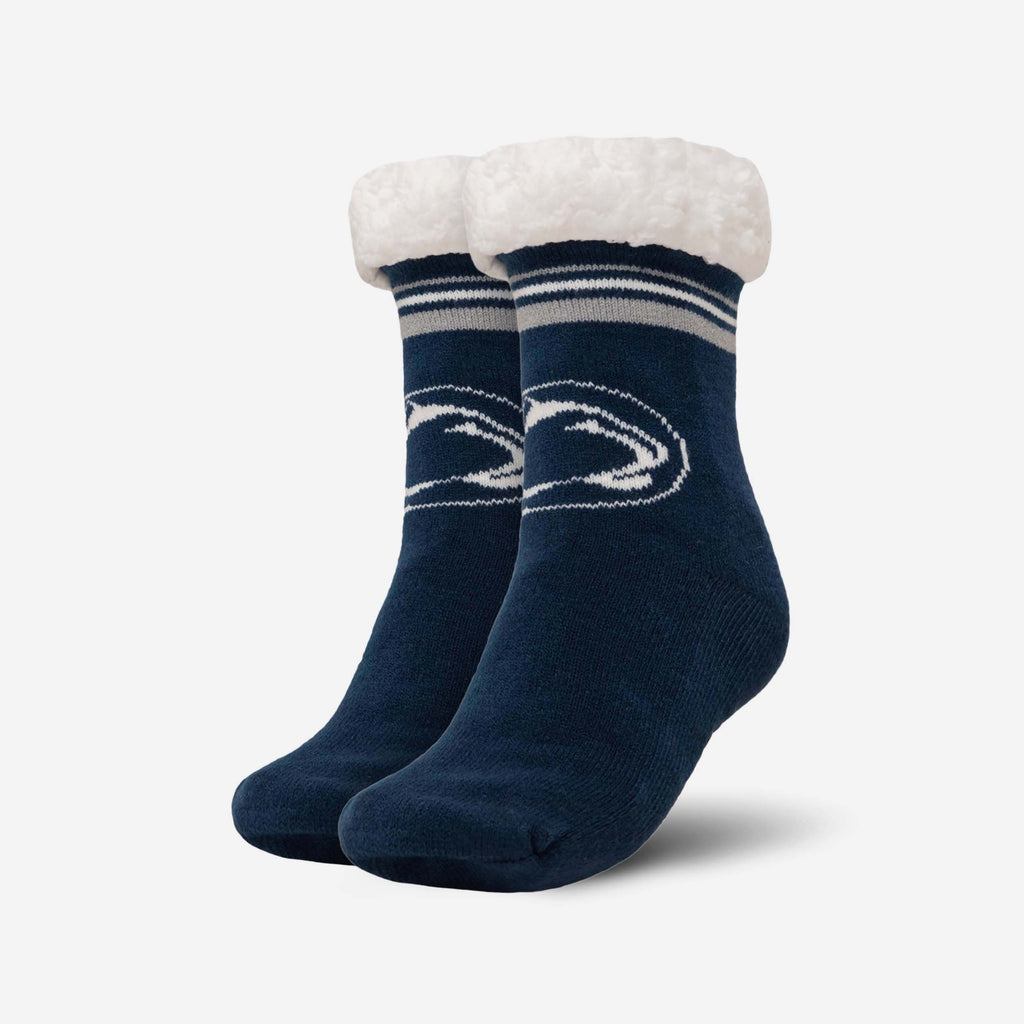 Penn State Nittany Lions Womens Stripe Logo Tall Footy Slipper Socks FOCO - FOCO.com