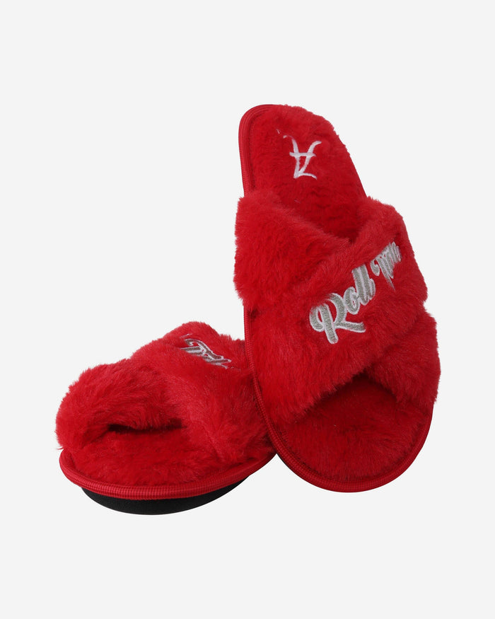 Alabama Crimson Tide Womens Script Wordmark Fur Cross Slide FOCO - FOCO.com