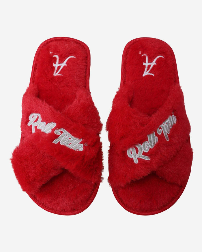 Alabama Crimson Tide Womens Script Wordmark Fur Cross Slide FOCO S - FOCO.com