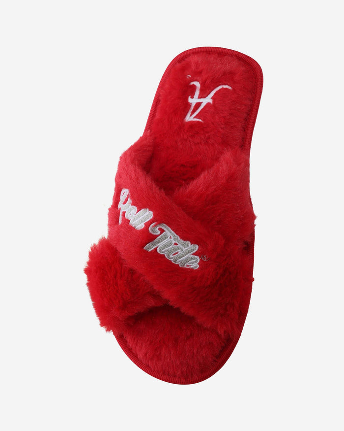 Alabama Crimson Tide Womens Script Wordmark Fur Cross Slide FOCO - FOCO.com