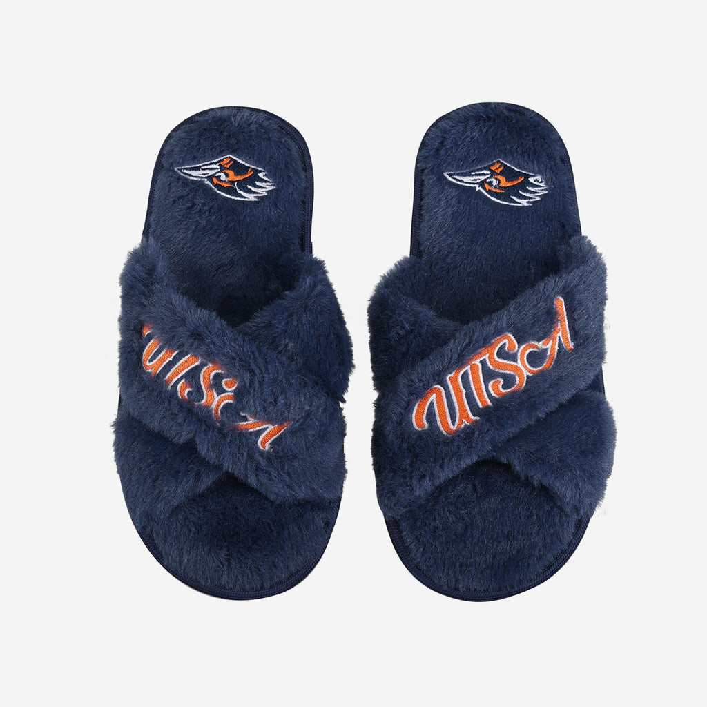 UTSA Roadrunners Womens Script Wordmark Fur Cross Slide FOCO S - FOCO.com