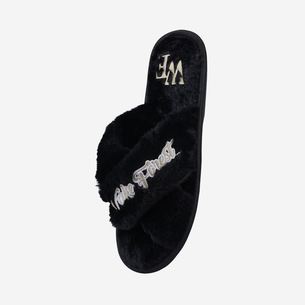 Wake Forest Demon Deacons Womens Script Wordmark Fur Cross Slide FOCO