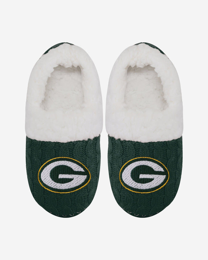 Green Bay Packers Womens Team Color Moccasin Slipper FOCO - FOCO.com