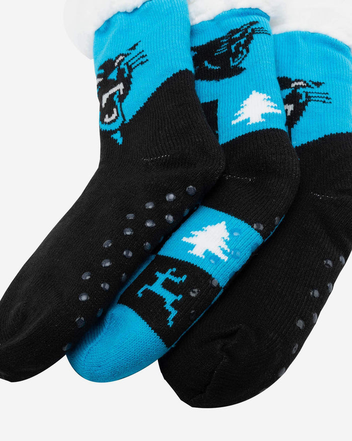 Carolina Panthers Womens Fan Footy 3 Pack Slipper Socks FOCO - FOCO.com