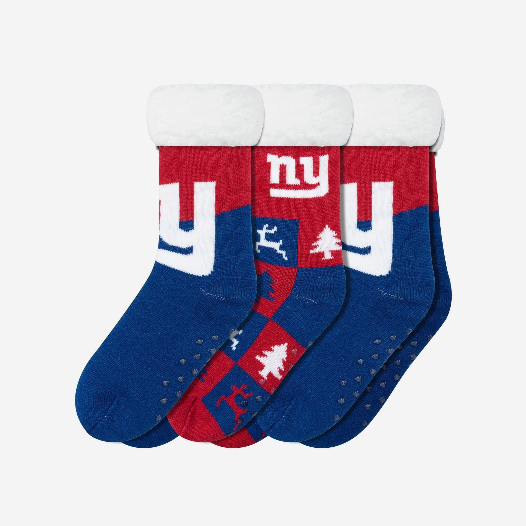 New York Giants Womens Fan Footy 3 Pack Slipper Socks FOCO