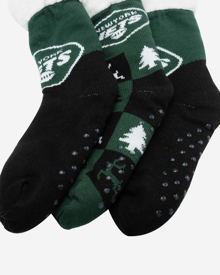 New York Jets Womens Fan Footy 3 Pack Slipper Socks FOCO - FOCO.com