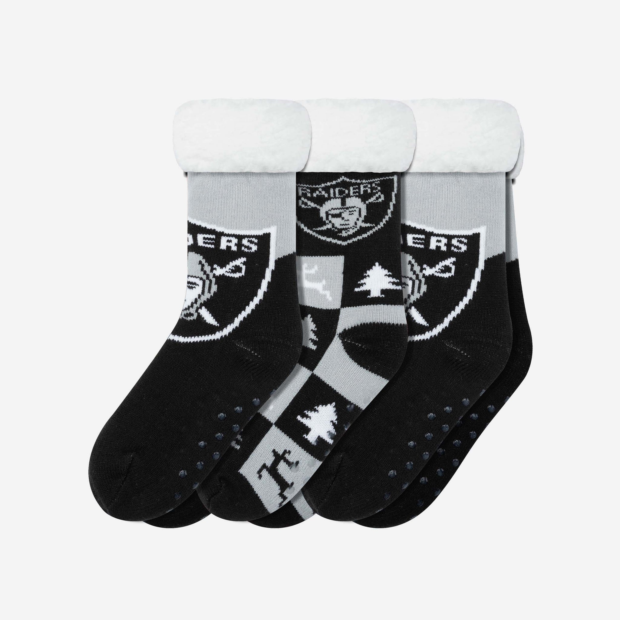 Las Vegas Raiders Womens Fan Footy 3 Pack Slipper Socks FOCO