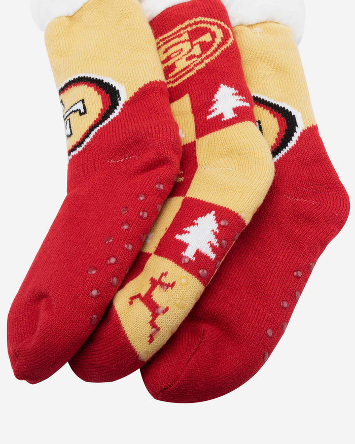 San Francisco 49ers Womens Fan Footy 3 Pack Slipper Socks FOCO - FOCO.com