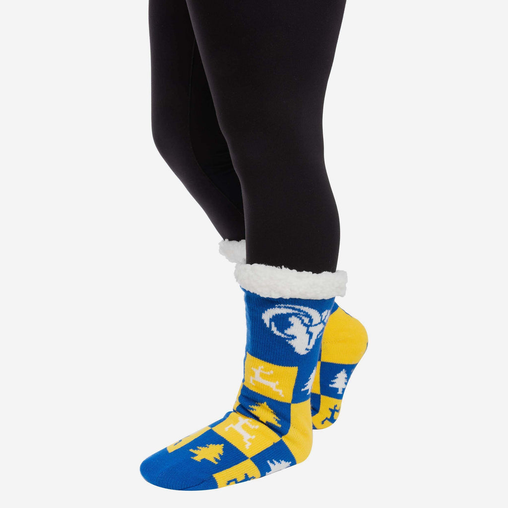 Los Angeles Rams Womens Fan Footy 3 Pack Slipper Socks FOCO