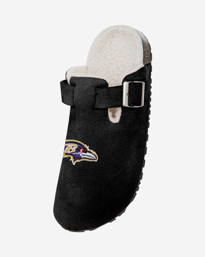Baltimore Ravens Womens Fur Buckle Clog Slipper FOCO - FOCO.com