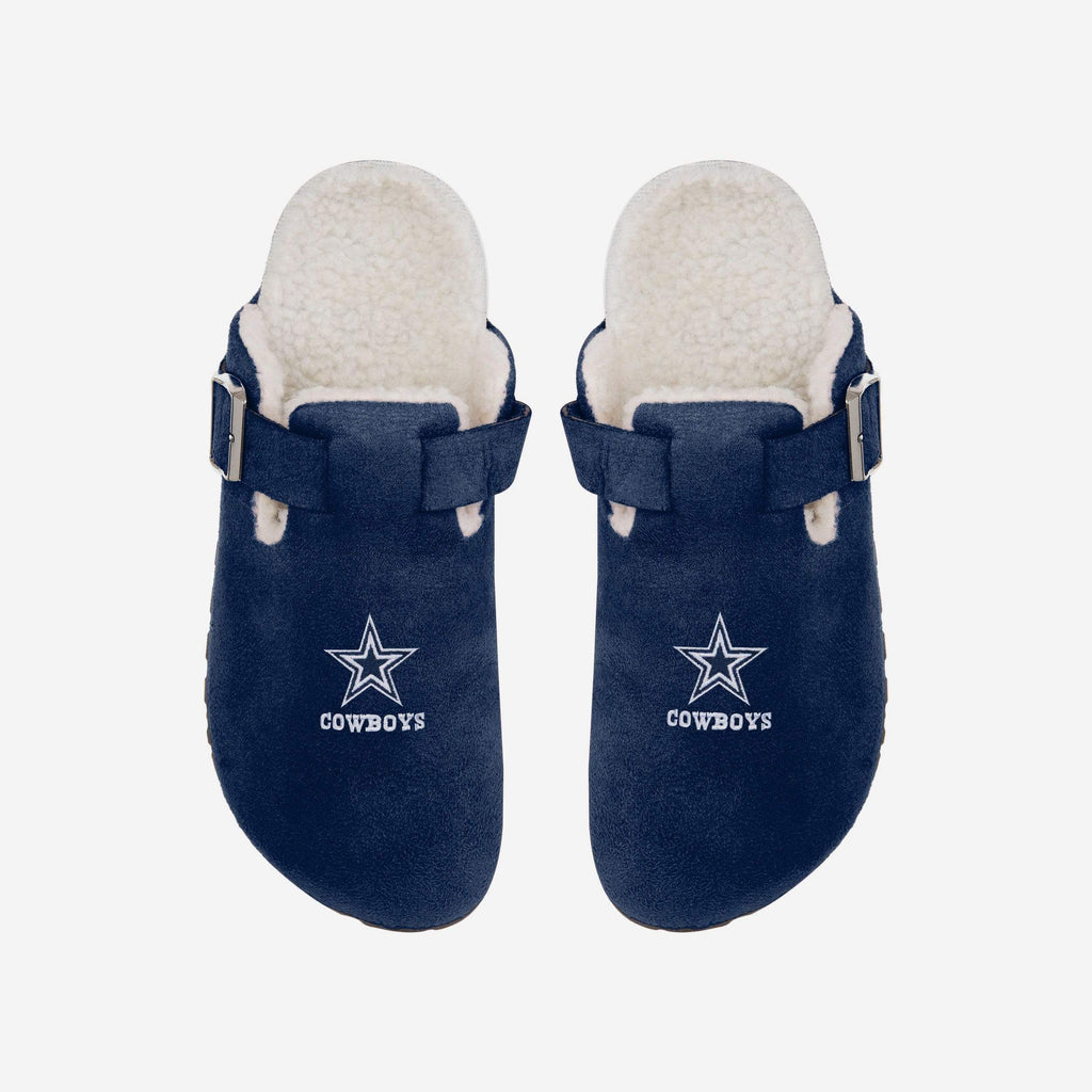 Dallas Cowboys Womens Fur Buckle Clog Slipper FOCO S - FOCO.com
