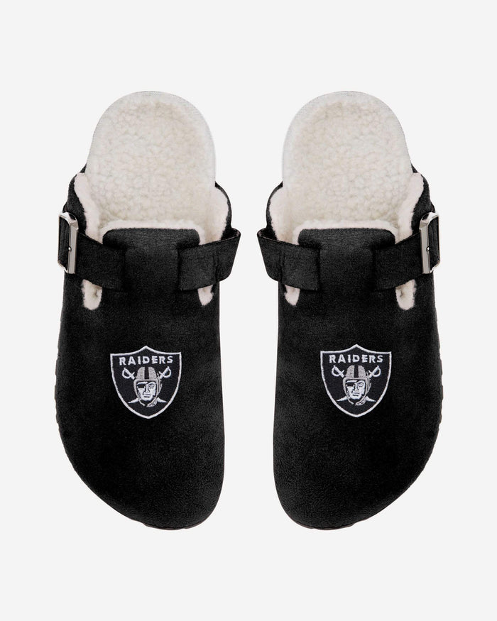 Las Vegas Raiders Womens Fur Buckle Clog Slipper FOCO S - FOCO.com