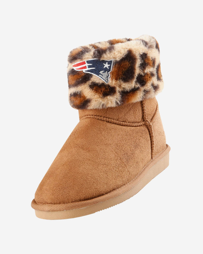 New England Patriots Womens Cheetah Fur Boot FOCO - FOCO.com