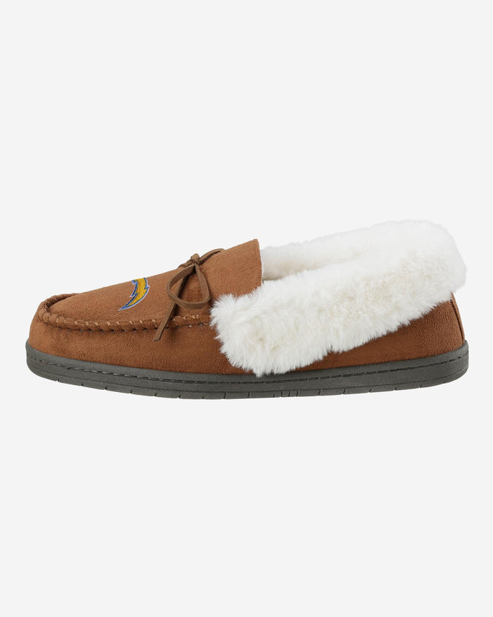 Los Angeles Chargers Womens Tan Moccasin Slipper FOCO S - FOCO.com