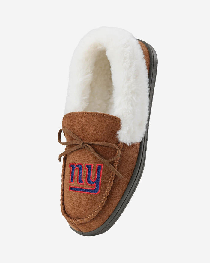 New York Giants Womens Tan Moccasin Slipper FOCO - FOCO.com