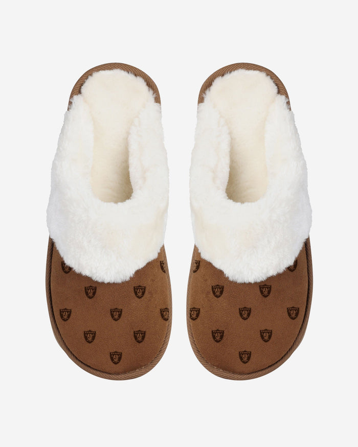 Las Vegas Raiders Womens Repeat Logo Moccasin Slipper FOCO - FOCO.com