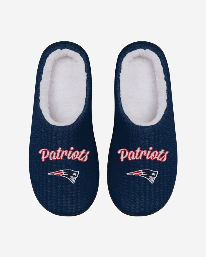 New England Patriots Womens Sherpa Lined Memory Foam Slipper FOCO - FOCO.com