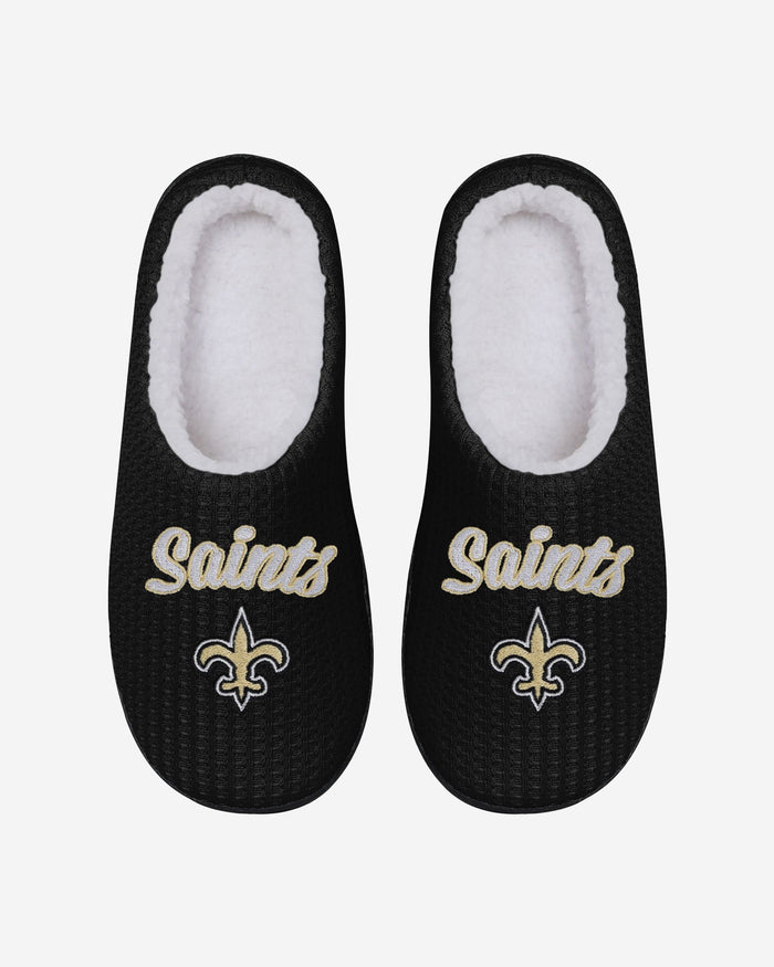 New Orleans Saints Womens Sherpa Lined Memory Foam Slipper FOCO - FOCO.com