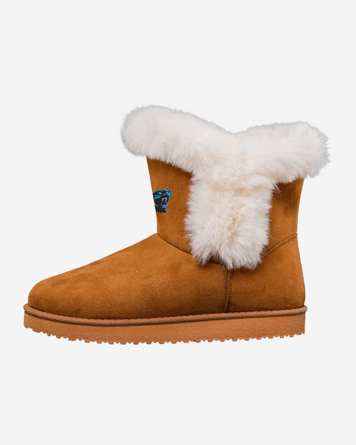 Carolina Panthers Womens White Fur Boot FOCO 6 - FOCO.com