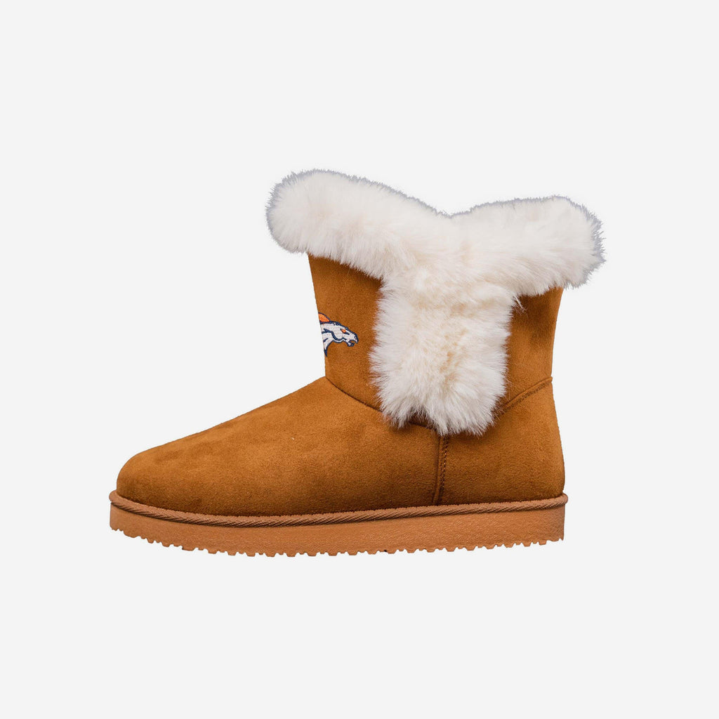 Denver Broncos Womens White Fur Boot FOCO 6 - FOCO.com