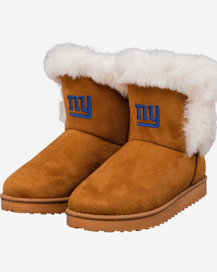 New York Giants Womens White Fur Boot FOCO - FOCO.com