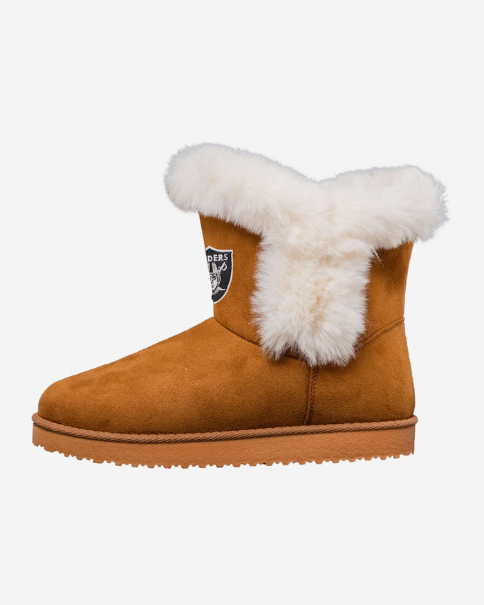 Las Vegas Raiders Womens White Fur Boot FOCO 6 - FOCO.com