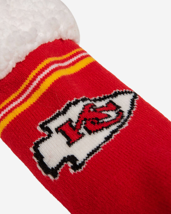 Kansas City Chiefs Womens Stripe Logo Tall Footy Slipper Socks FOCO - FOCO.com