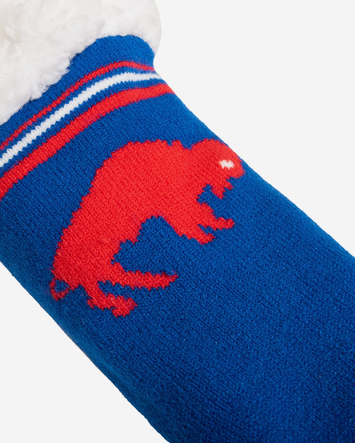 Buffalo Bills Womens Retro Stripe Logo Tall Footy Slipper Socks FOCO - FOCO.com