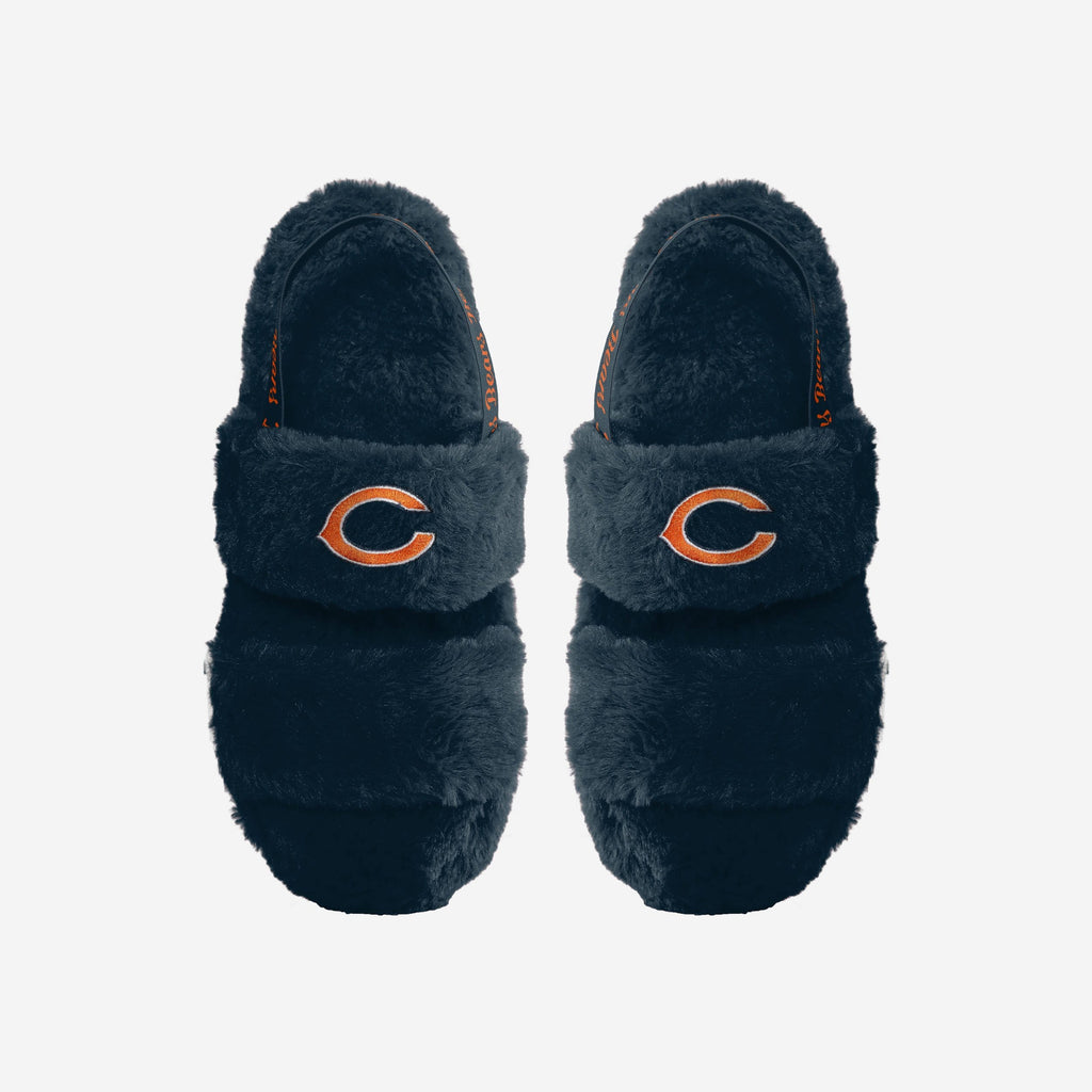 Chicago Bears Womens Heel Strap Wordmark Fur Slide FOCO S - FOCO.com