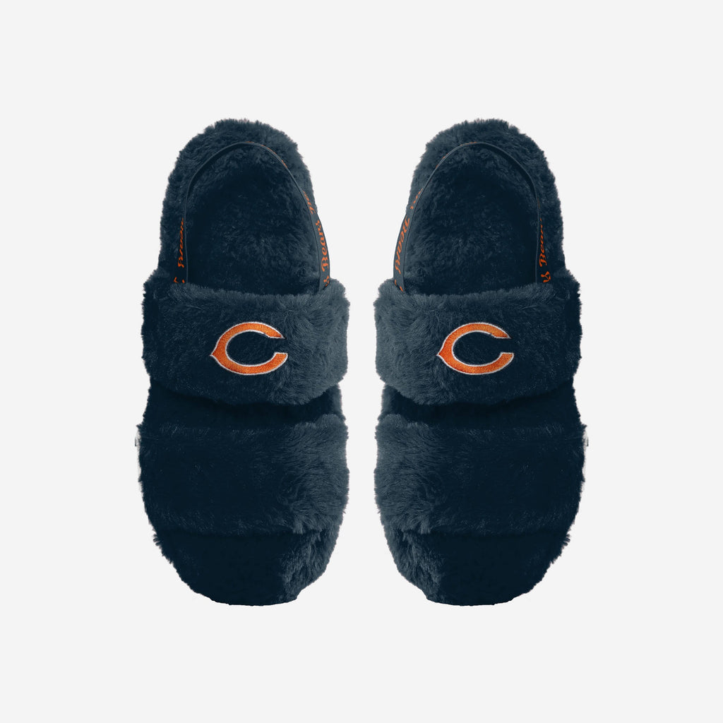 Chicago Bears Womens Heel Strap Wordmark Fur Slide FOCO S - FOCO.com