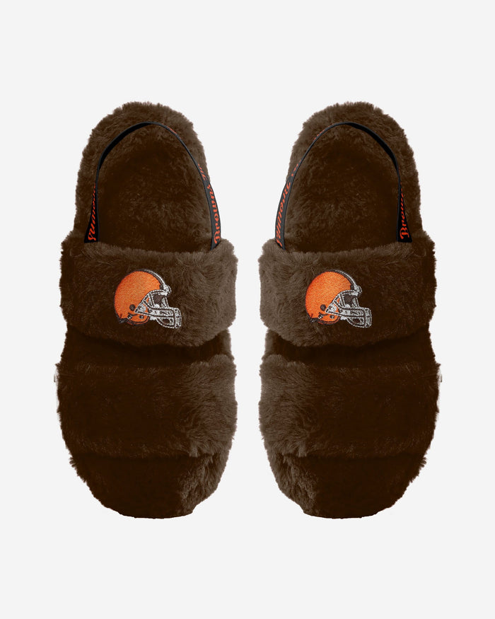 Cleveland Browns Womens Heel Strap Wordmark Fur Slide FOCO S - FOCO.com