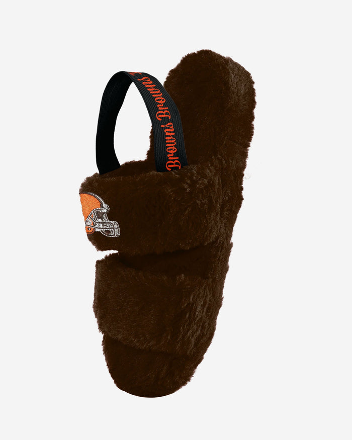 Cleveland Browns Womens Heel Strap Wordmark Fur Slide FOCO - FOCO.com