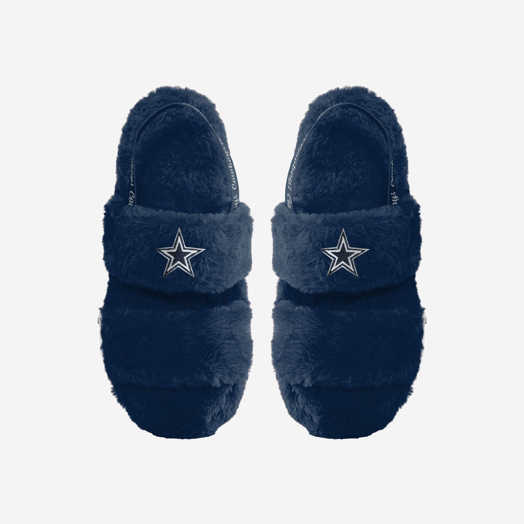 Dallas Cowboys Womens Heel Strap Wordmark Fur Slide FOCO S - FOCO.com