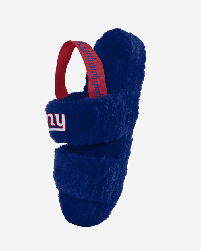 New York Giants Womens Heel Strap Wordmark Fur Slide FOCO - FOCO.com